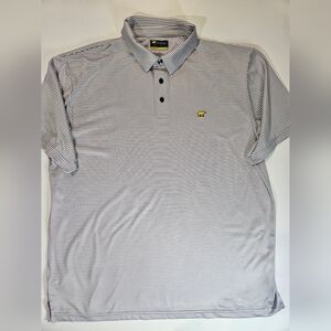 Jack Nicklaus Golf‎ Polo Mens Size XL Light Purple White Striped Bear Logo Shirt